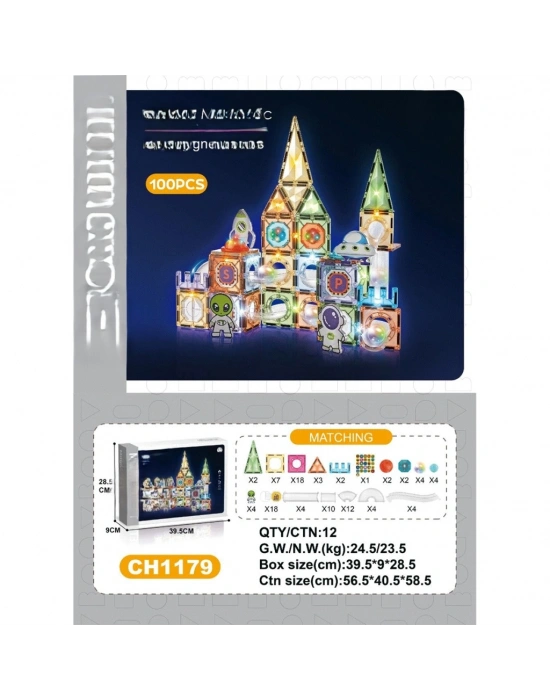7.5CM Işıklı Blok 100 Parça