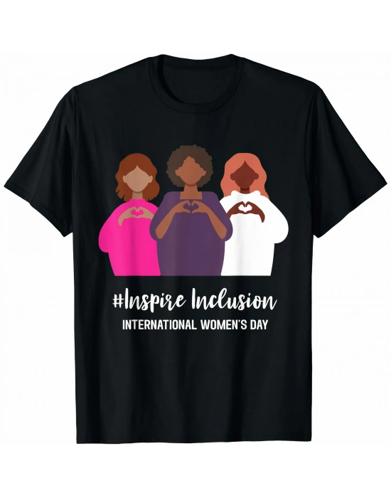 8 Mart Dünya Kadınlar Günü İçin Özel Baskılı T-shirt - Siyah