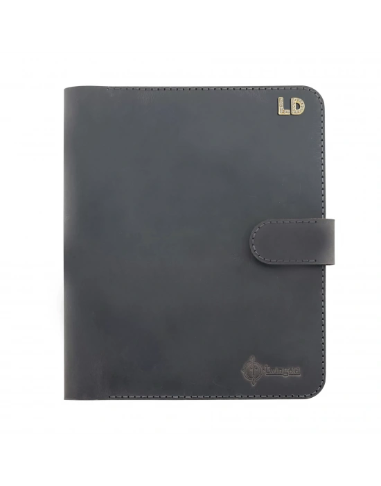 A5 Defter ve Ajanda Kılıfı - %100 Crazy Deri - KO10003 - Antrasit