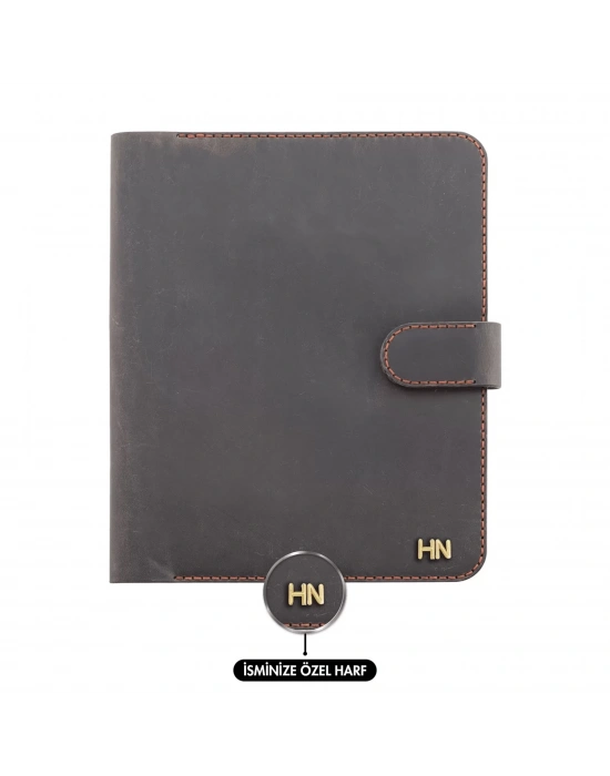 A5 Defter ve Ajanda Kılıfı - %100 Crazy Deri - KO10003 - Kahverengi