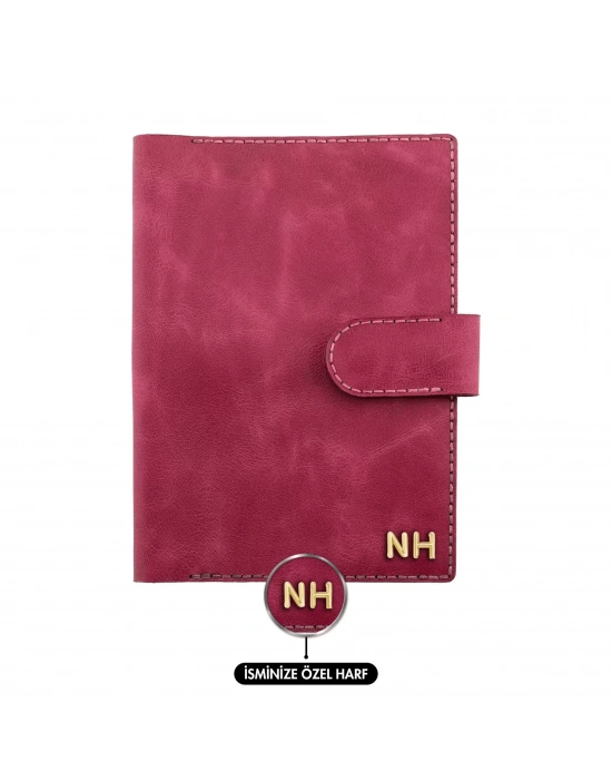 A5 Defter ve Ajanda Kılıfı - %100 Rainbow Deri - KO10001 - Fuşya