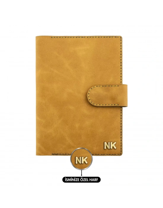 A5 Defter ve Ajanda Kılıfı - %100 Rainbow Deri - KO10001 - Hardal Sarısı