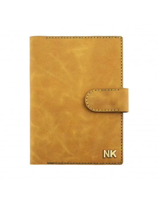 A5 Defter ve Ajanda Kılıfı - %100 Rainbow Deri - KO10001 - Hardal Sarısı