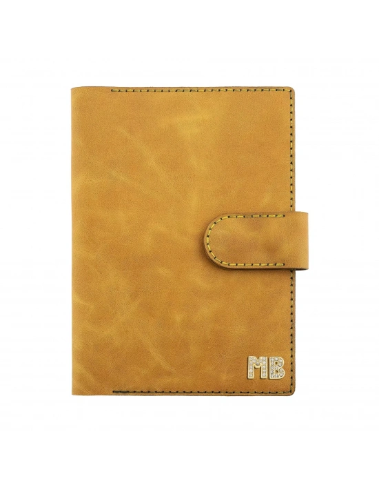 A5 Defter ve Ajanda Kılıfı - %100 Rainbow Deri - KO10001 - Hardal Sarısı