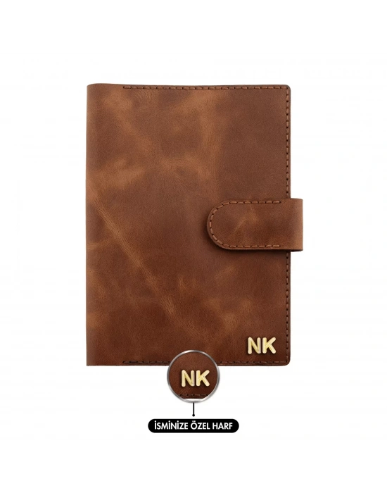 A5 Defter ve Ajanda Kılıfı - %100 Rainbow Deri - KO10001 - Kahverengi