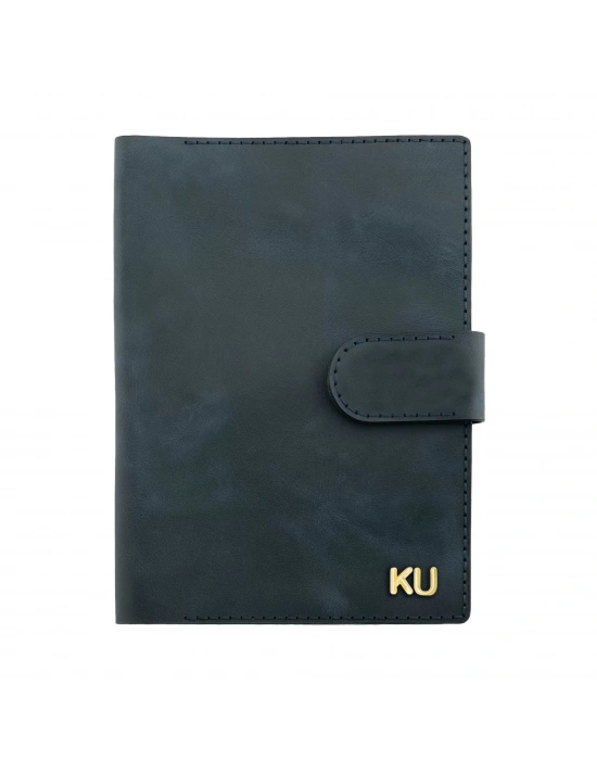 A5 Defter ve Ajanda Kılıfı - %100 Rainbow Deri - KO10001 - Lacivert