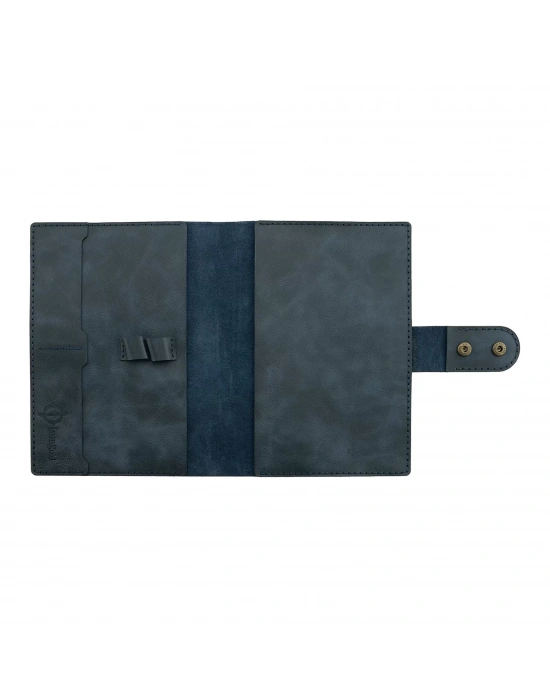 A5 Defter ve Ajanda Kılıfı - %100 Rainbow Deri - KO10001 - Lacivert