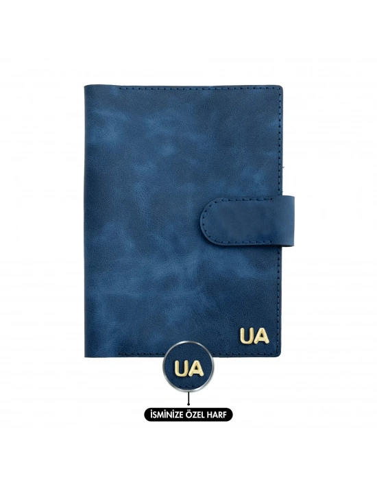A5 Defter ve Ajanda Kılıfı - %100 Rainbow Deri - KO10001 - Saks Mavisi