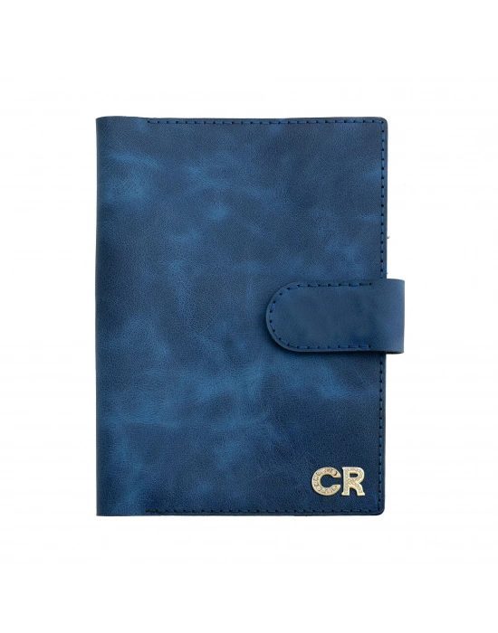 A5 Defter ve Ajanda Kılıfı - %100 Rainbow Deri - KO10001 - Saks Mavisi