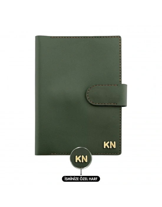 A5 Defter ve Ajanda Kılıfı - %100 Tiesto Deri - KO10002 - Haki