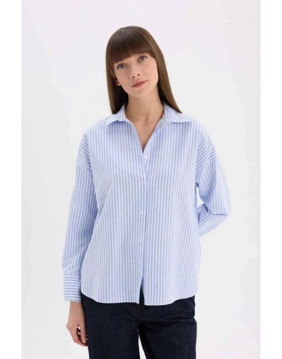 Açık Mavi Kadın Gömlek D4512AX/BE551