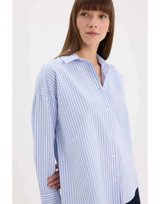 Açık Mavi Kadın Gömlek D4512AX/BE551