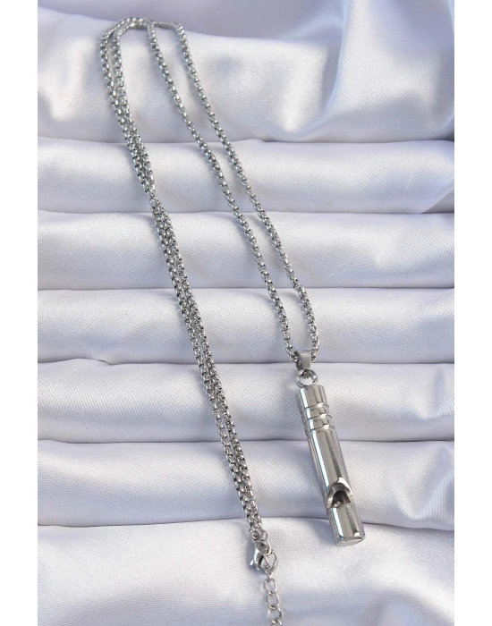 Acil Durum Düdüğü 316L Çelik Kararma Yapmaz Yüksek Desibel Kolye Unisex