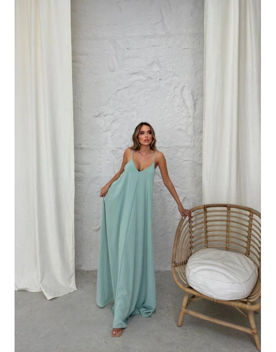 Aerobin uzun elbise çağla yeşili pt