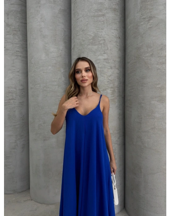 Aerobin uzun elbise saks mavisi pt