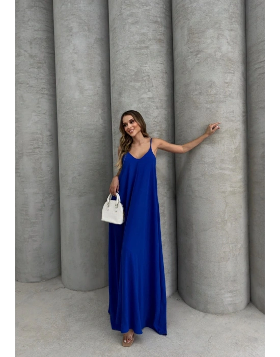 Aerobin uzun elbise saks mavisi pt