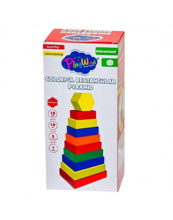 Ahşap Dikdörtgen Renkli Kule