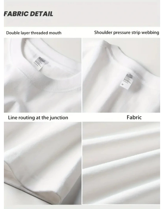 AICG Ön Arka Baskılı Bisiklet Yaka Kadın Oversize Bisiklet Yaka T-shirt - Beyaz