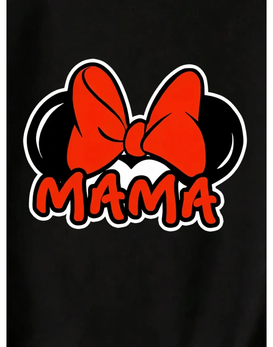 Anneler Günü Baskılı T-shirt - Siyah