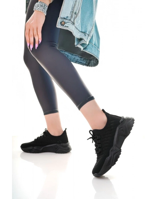 Ante Siyah Triko Bağcıklı Spor Ayakkabı