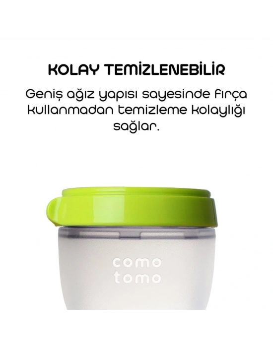 Antikolik Silikon Biberon 250 ml 3-6 Ay Yeşil