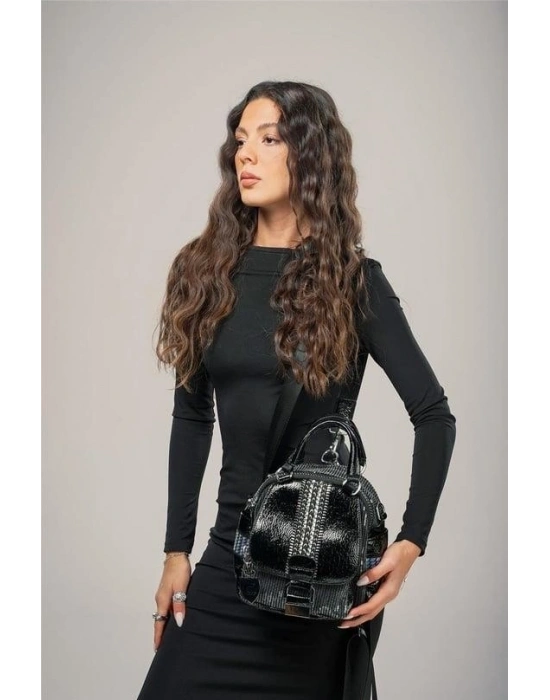 Atey Siyah Cilt Kol Ve Omuz Çantası