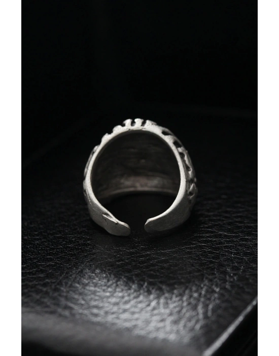 Ayarlanabilir Desenli Kurukafa Model Erkek Yüzük