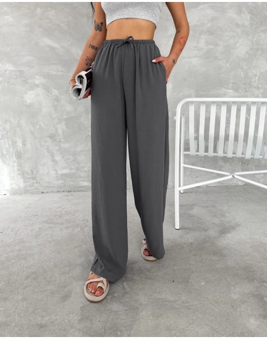 Ayrobin Oversize Kadın Pantalon - Füme