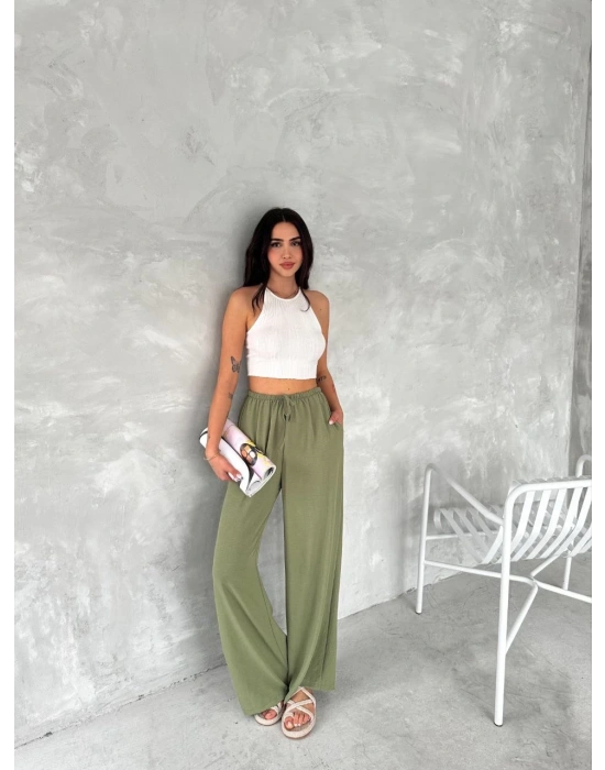 Ayrobin Oversize Kadın Pantalon - Mint Yeşili
