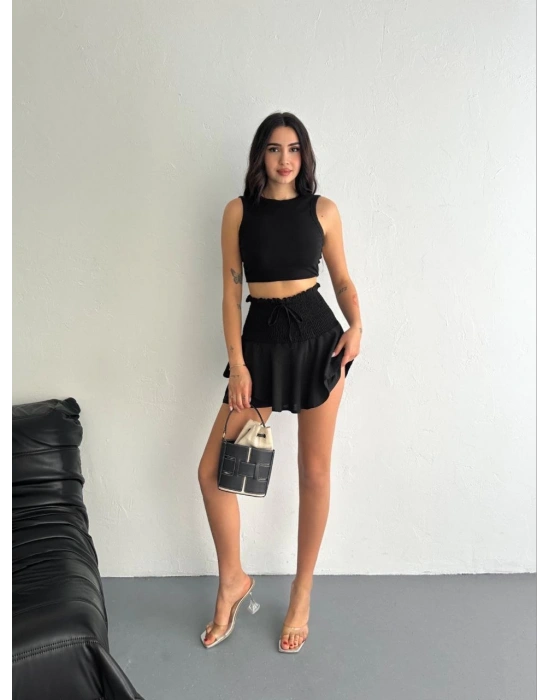 Ayrobin Şortlu Etek - Siyah