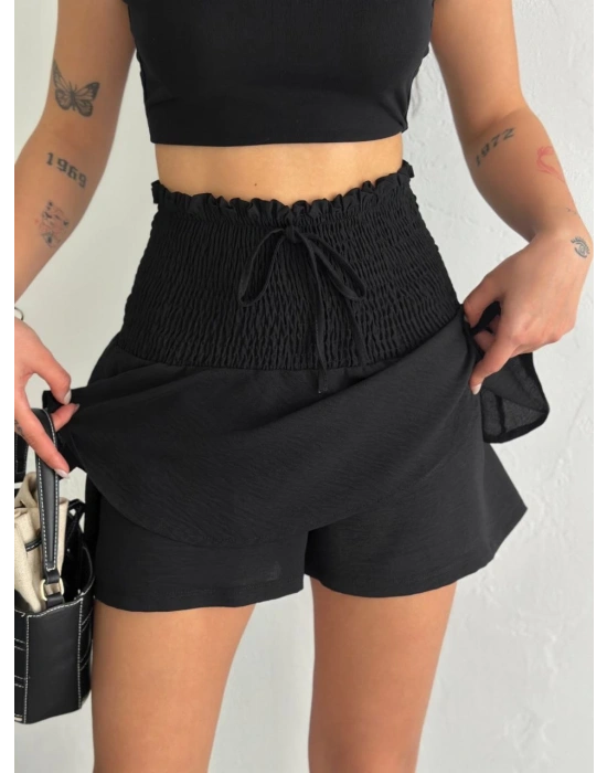 Ayrobin Şortlu Etek - Siyah