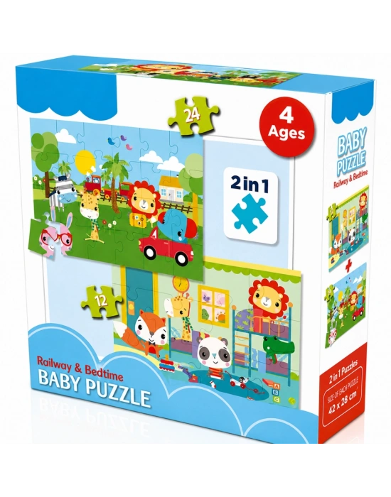 Baby Railway & Bedtime 2’si 1 Arada Puzzle