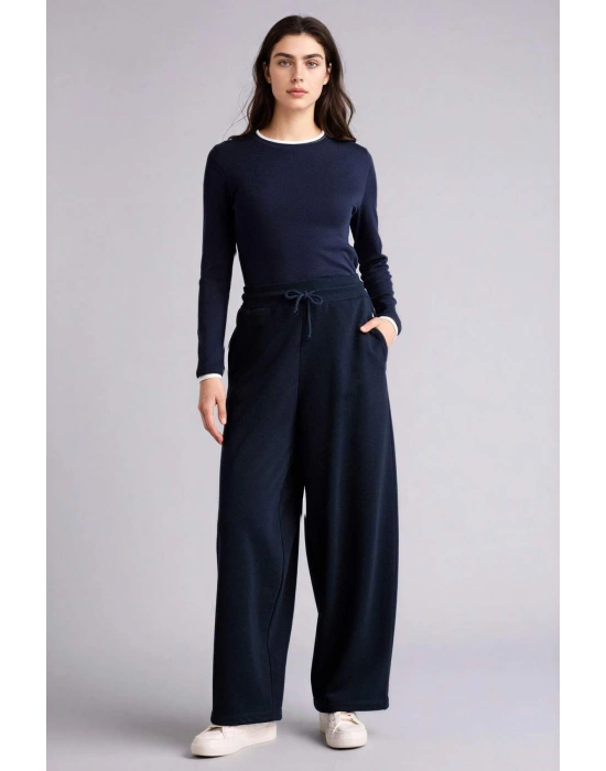 Balloon Fit Beli Bağcıklı Geniş Paça Eşofman Altı