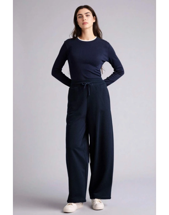 Balloon Fit Beli Bağcıklı Geniş Paça Eşofman Altı