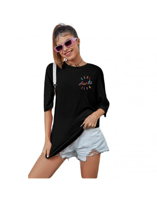 Baskılı Kadın T-shirt - Siyah