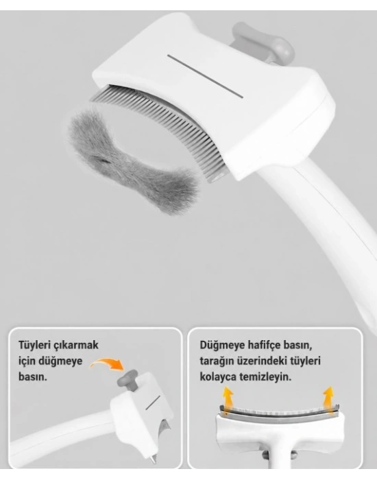 Basmalı Metal Uçlu Evcil Hayvan Tüy Toplama Tarağ