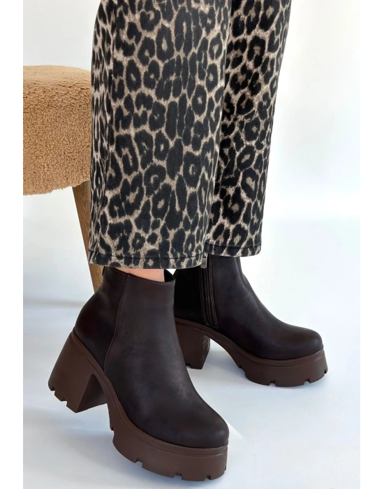 Belay Acı Kahve Nubuk Topuklu Bot