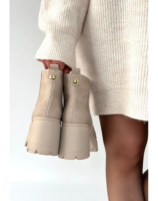 Belay Bej Nubuk Topuklu Bot