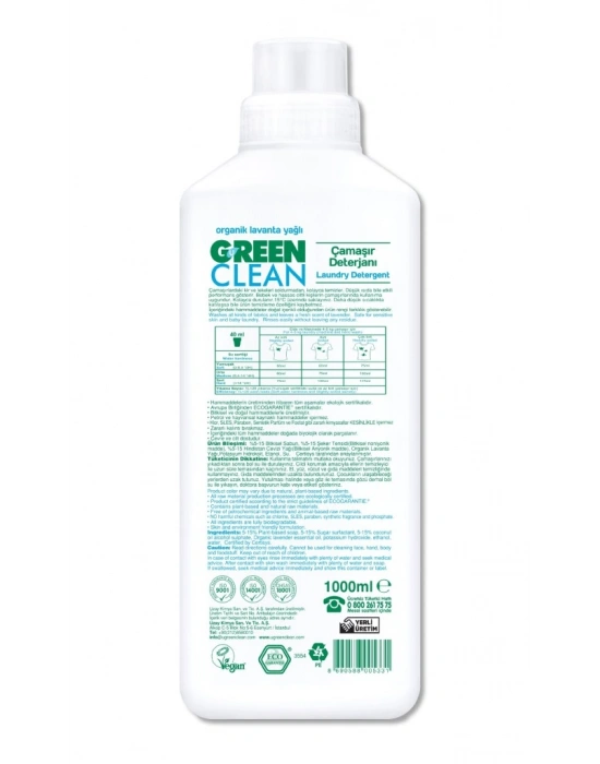 Bitkisel Çamaşır Deterjanı 1000 ml (20 Yıkama)