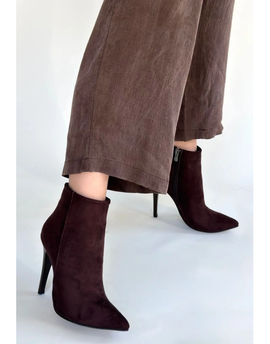 Blan Acı Kahve Süet Topuklu Bot
