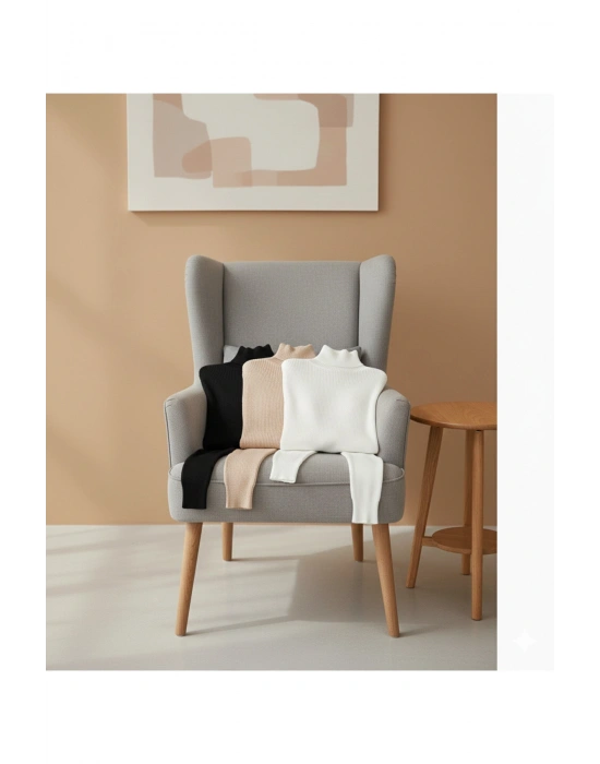 Boğazlı Kazak 3’lü Hazır Paket Mevsimlik Kurtarıcı Parça Pamuklu Balıkçı Yaka Slim fit