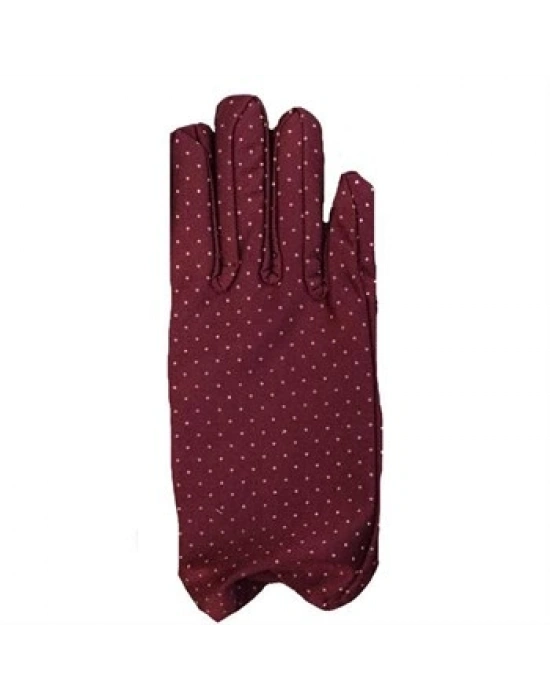 Bordo Renk Puanlı Çocuk Eldiveni