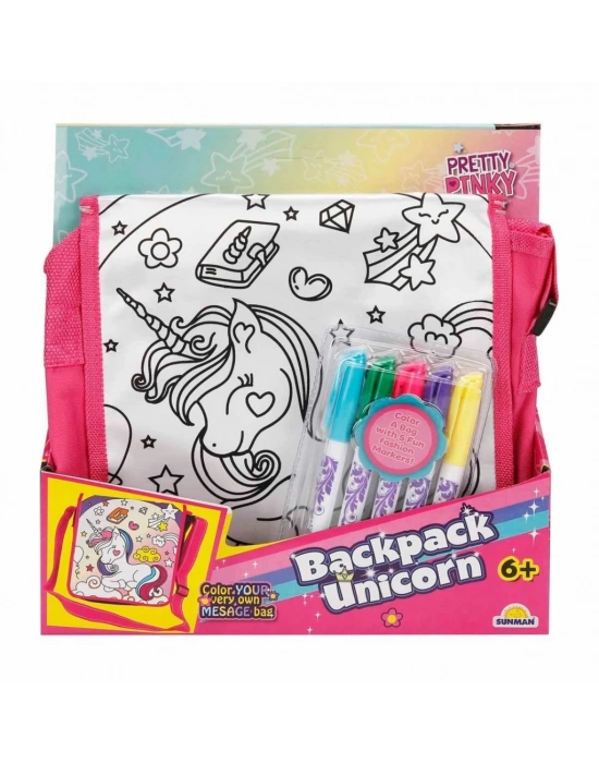 Boyanabilir Desenli Unicorn Sırt Çantası