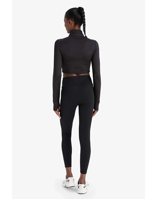 C4564 Siyah DeFactoFit Yüksek Bel Beli Saran Toparlayıcı Esnek Premium Sporcu Tayt
