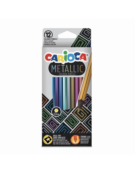 Carioca 12 Renk Metalik Kuru Boya Seti