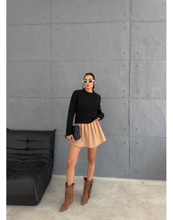 Cepli triko kazak siyah