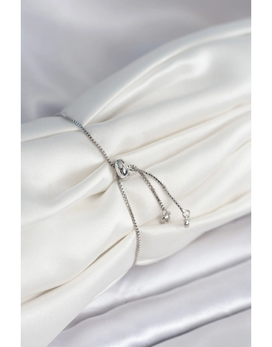 Çiçek Model Asansörlü Gümüş Renk Kadın Bileklik