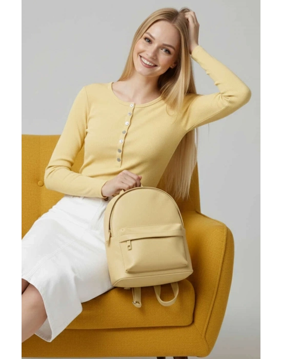 Çıtçıt Detaylı Bluz Sarı T4343