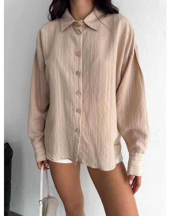 Çizgili oversize gömlek