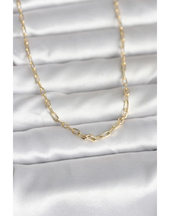 CM 14K Gold Renk Ataç Zincir Model 60 cm Kadın Kolye